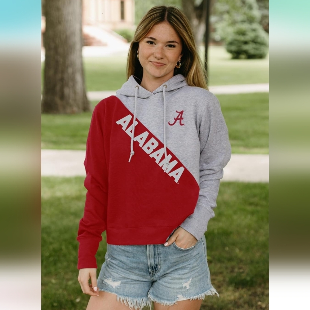 Blue 84 NCAA Officially Licensed Diagonal Colorblock Hooded Sweatshirt - Picture 1 of 4